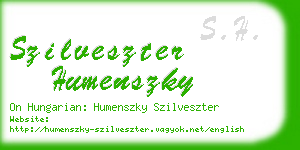 szilveszter humenszky business card